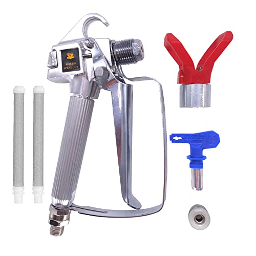 LAIBOREC Pistolet pulvérisateur sans air Haute Pression avec Pointe 517 et Protection de buse, 2 filtres pour Pistolet à Peinture sans air pulvérisateur à Pompe et Machine de pulvérisation sans air Cover