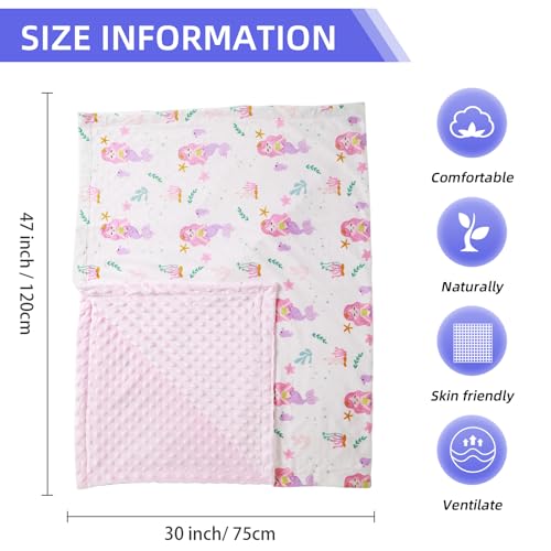 Image of Baby Nursery Bed Blankets Ultra Soft Double Layer Mini Blanket Minky Blanket Receiving Blankets Shower Gifts(Mermaid,30 * 47in)