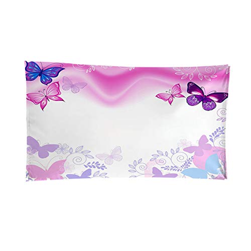 Fansu Toallas de Playa de Microfibra, 3D Mariposa Flores Imprimir Toallas de Playa Grandes Ligera Blando Manta de Playa para Verano Viaje Playa Nadar Deportes (150x180cm,Mariposa Morada)