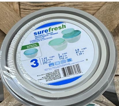 JMG&KJM Storage Containers & Lids 3 Pack