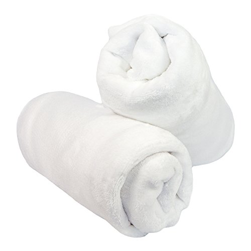 Image of Cozy Fleece Warm MicroPlush Crib Sheets for Boys Girls, Ultra Soft Fitted Crib Sheets, Warm and Cozy Baby Crib Sheets Neutral, 2 Pack Crib Mattress Sheets for Standard Crib Mattresses, White, 28"x52"