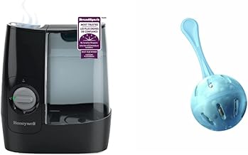 Honeywell HWM845BC Soothing Comfort Warm Mist Humidifier, Black, with Essential Oil Cup, Auto Shut-off, Wide Tank Opening, Warm Visible Mist & Protec® PC-1C-BX Continuous Cleaning Cartridge