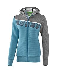 Damen Trainingsjacke mit Kapuze, elastische Rippbündchen an Ärmel und Saum