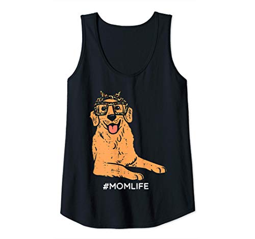 Mujer Golden Retriever Leopard Bandana Mom Life Mothers Day Dog Camiseta sin Mangas