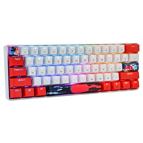 Zunate Mechanische Gaming Tastatur Für Spieler, Mechanische Tastatur LED Hintergrundbeleuchtung Mit 87 Tasten Mechanischer Blauer Schalter, Multimedia-Tasten Gaming-Tastatur Mischlicht