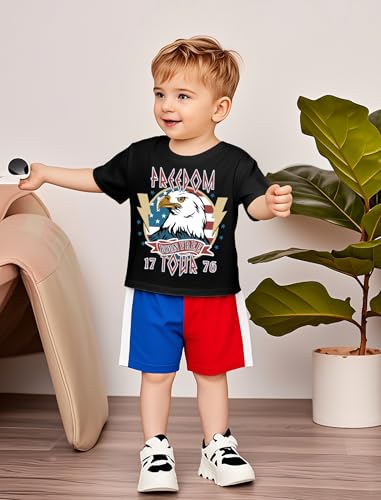 Image of JNC Kids 4th of July Shirt Boys /Girls American Flag T-Shirt Toddler Patriotic Tops Tee Independence Day Clothes 2025