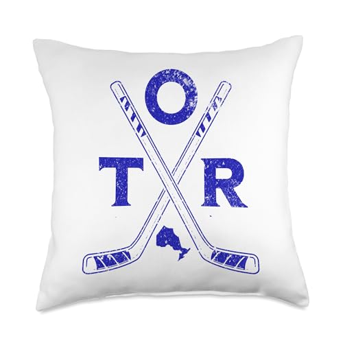 Vintage Toronto Ice Hockey Sticks Retro Throw Pillow