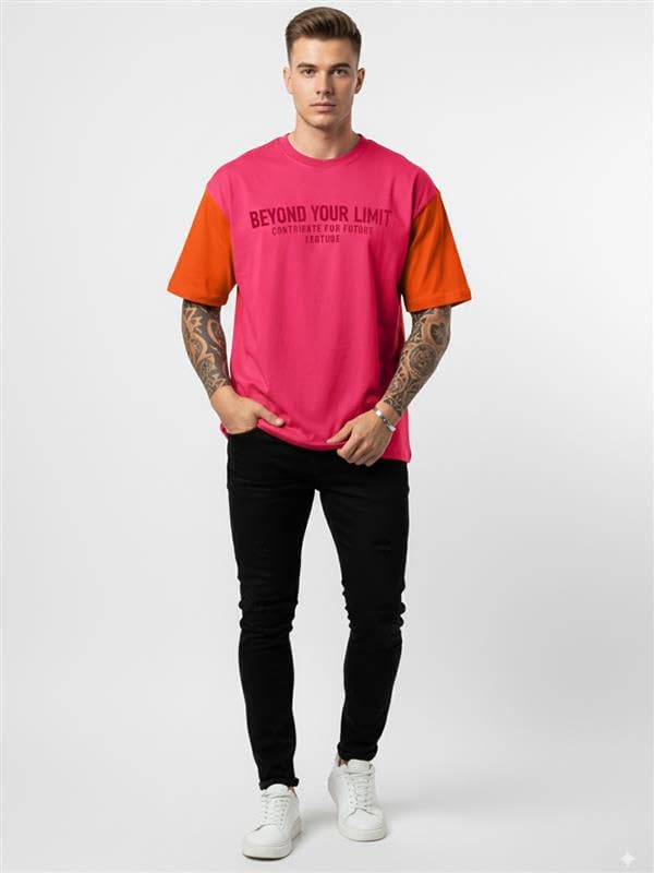 Image of LEOTUDE Men Polycotton Classy Look Regular Fit Round Neck Half Sleeve