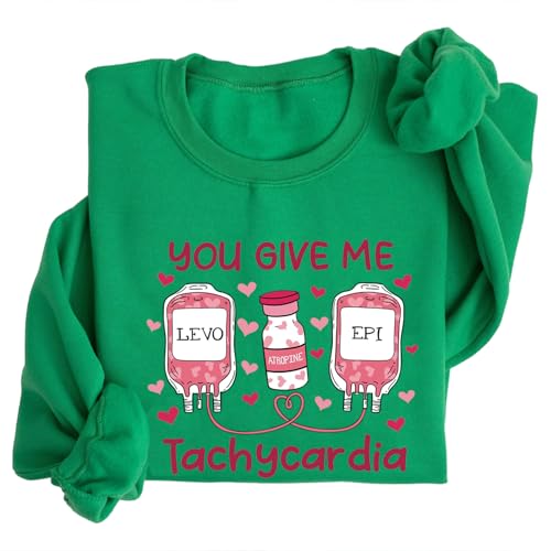 Image of TONGCHEN You Give Me Tachycardia Sweatshirt Gift Nurse Valentine