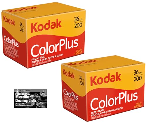 Kodak ColorPlus 200 Color Negative Film (35mm Roll Film 36 Exposures) - 2 Pack with Cloth