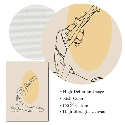 Ligne Unique Dessin yoga affiche sur toile minimaliste de style épuré - 4