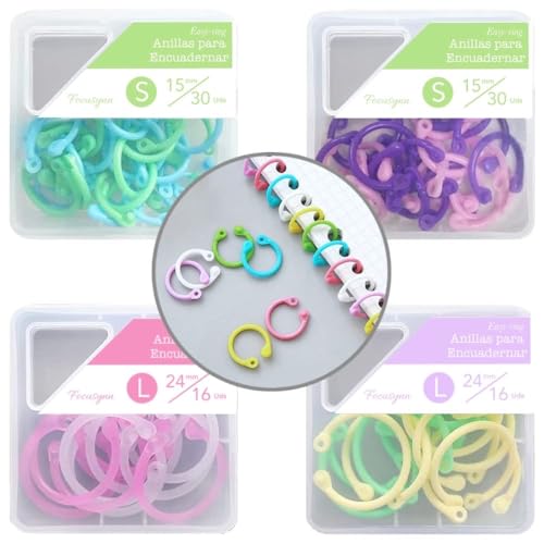 Focusynn 92 Anillas para Encuadernar de Colores Hojas Sueltas, Anillos de Plástico de Libro, Anillos Flexibles de Encuadernación, Organización de Documentos, Scrapbook, Folleto de Hojas,Craft (Pack 2) Focusynn 92 Anillas para Encuadernar de Colores Hojas Sueltas, Anillos de Plástico de Libro, Anillos Flexibles de Encuadernación, Organización de Documentos, Scrapbook, Folleto de Hojas,Craft (Pack 2)