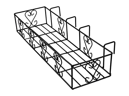 ORCHID ENGINEERS Metal Flower Pot Stand For Railing Planters|Plant Stand Indoor Hanging Shelves|Gamla Stand For Balcony Decoration Items Outdoor|Garden Stand To Hanging Planters(Rectangle Shape,Black)