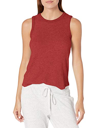 PJ Salvage Women's Loungewear Textured Basic Pajama Tank Top, Brick, XS