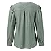 Women's V Neck Long Sleeve T-Shirts Casual Loose Fit Basic Pure Color Tops for Daily Work Spring Winter (Green, XXL)
