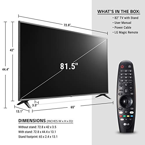 Image of LG 85 Series 82 inch Alexa Built-in, Smart 4K UHD TV, Native 120Hz Refresh Rate, Dolby Cinema, Director Settings, Gaming Mode, with Magic Remote (82UN8570PUC, 2020)