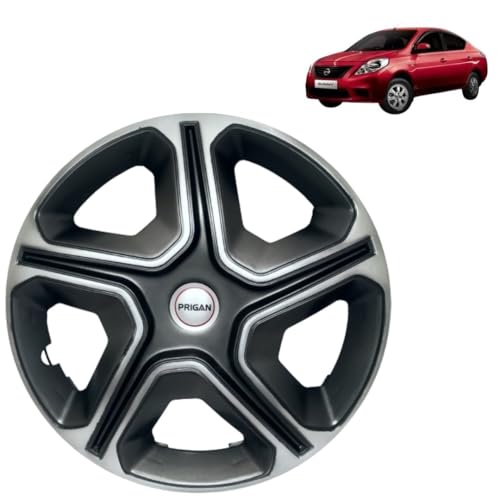 Image of PRIGAN Sunny (XVD, XV Only) Grey Silver Wheel Cover 15 inch for Sunny (Set of 4 Pcs) (Press Fitting) Model Name- Nexon Grey Silver 15