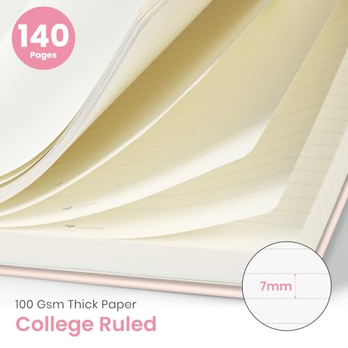 Image of Taja Spiral Lined Journal for Women, Pretty Hardcover Journal Notebook, A5