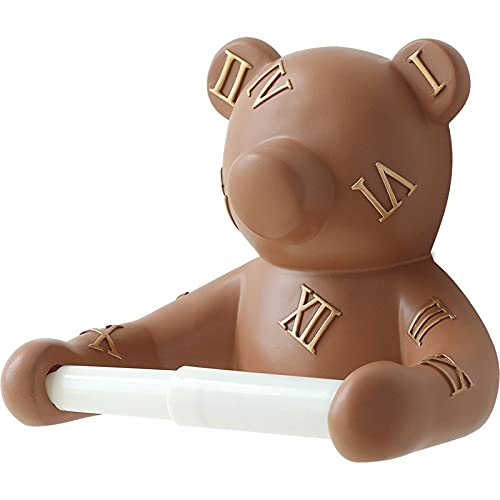 CALIBAN Oso para colgar en la pared, rollo de servilletas, de papel, sin agujeros, para guardar el baño, de papel, estante A