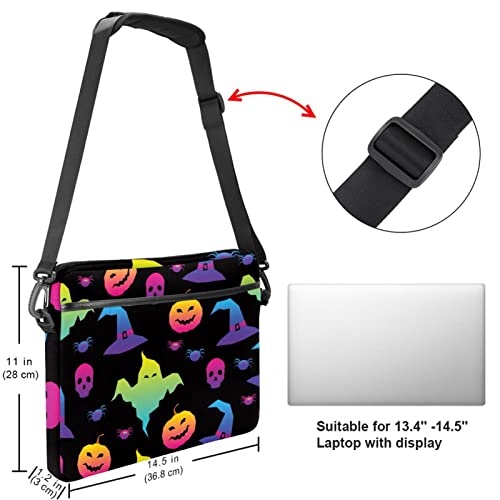 Bolsa de mano de calabaza Halloween portátil 13.3 pulgadas funda protectora tablet maletín bandolera 5