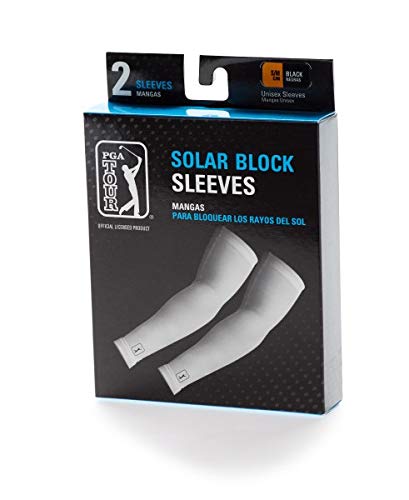 PGA TOUR Standard Solar Block Golf Sleeves, 2 Count, Caviar, Small/Medium