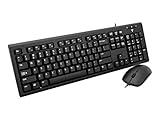 V7 CKU200US Wired Keyboard & Mouse Set PS/2, USB, Black