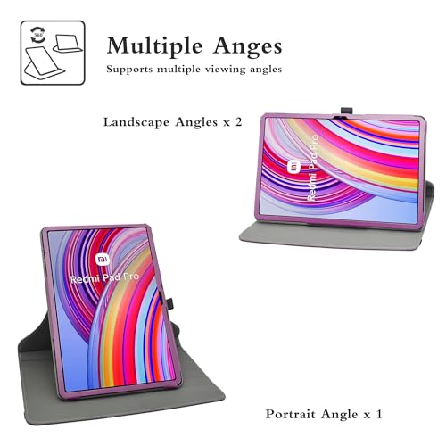 Coque Onn 12.1 Pro 2024 rotative 360 violette avec support ajustable