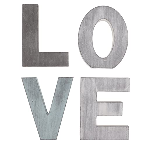 Letrero Amor Madera Rústica 4 Letras Multicolor Decoración Independiente