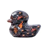 Runyangshi Crystal Duckling Statue Natural Flame Yooperlite Stone Figurine Crystal and Healing Stone Hand Carved Lucky Gemstone Sculpture Desk Decor Duck Lover Gift
