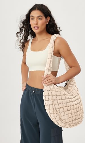 Image of ODODOS Quilted Carryall Tote Bag for Women Crossbody Hobo Lightweight Padding Shoulder Bag