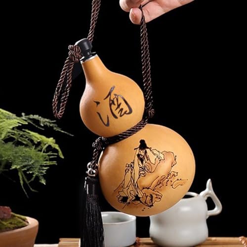 Bouteille de vin en calebasse sculptée main | Gourde traditionnelle 500 ml d'exception - 6