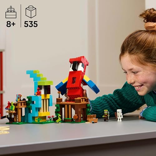Image of LEGO Minecraft The Parrot Houses, Buildable Video-Game Set 21282 Building Blocks Toys for 8+ Gift for Boys and Girls