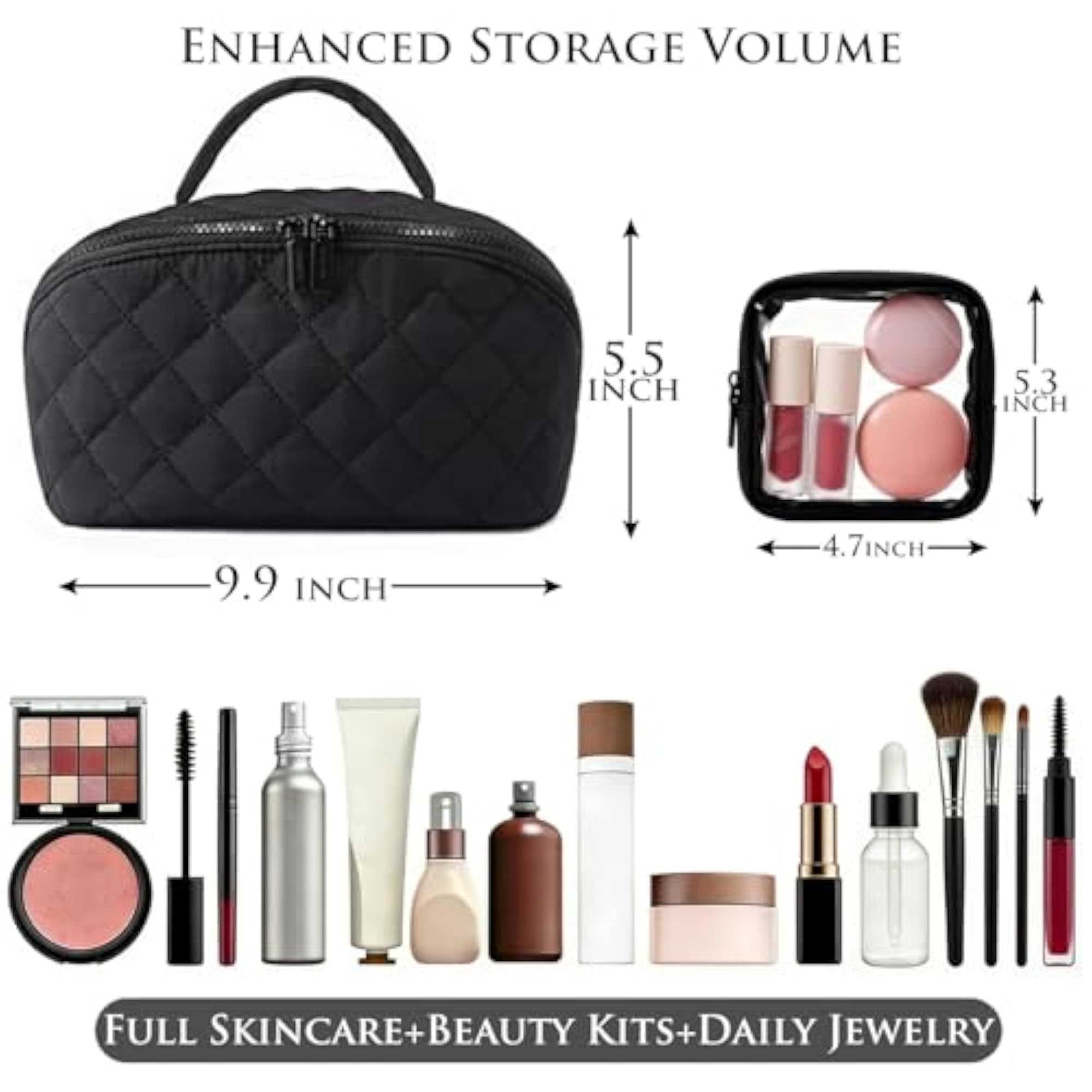 Large Capacity Travel Cosmetic Bag for Women, Waterproof