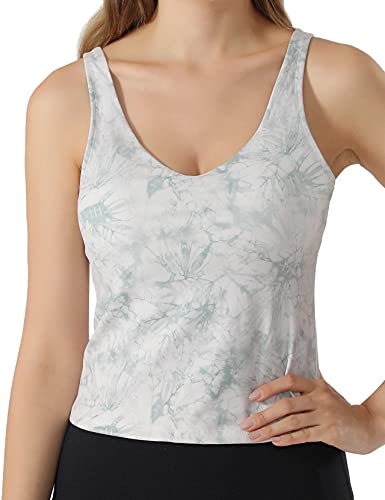 Image of POSHDIVAH Longline Sports Bra Workout Tank Tops | Padded, Removable Pads, Built in bra, Wirefree, Buttery Smooth, Soft, Fitness, Running, Yoga, Wide Straps, U-back