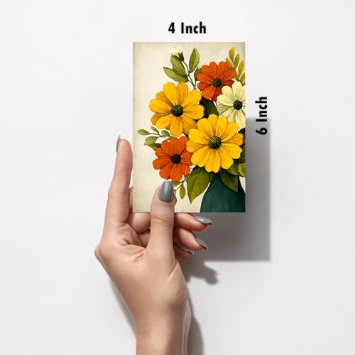 Image of SiddArtify Floral Wall Art Prints Set - Botanical Flower Poster Decor for Living Room Bedroom Office - Set of 2-4x6 Inch - Board (Pack of 6) - Sticker (Pack of 6)