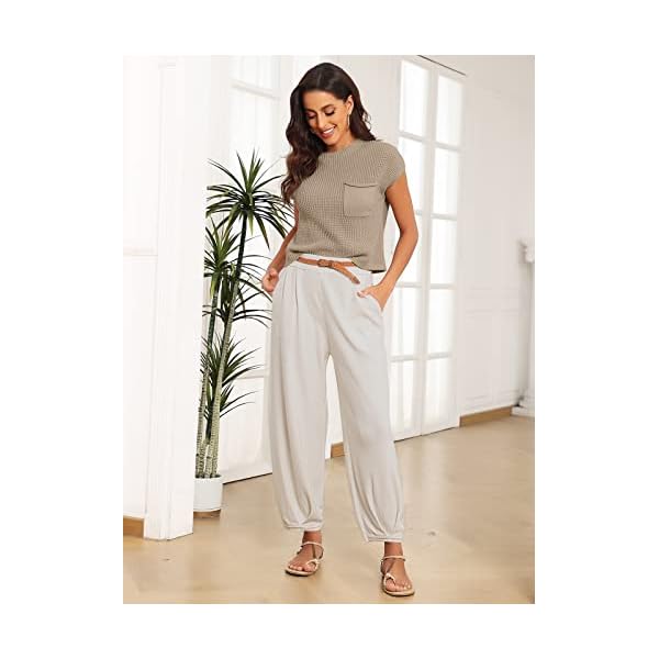LILLUSORY Womens Fall Fashion 2023 Outfits Clothes Casual Summer Two 2 Piece Matching Lounge Sets Cute Sweatsuits Trendy Airport Outfits Cozy Knit Oversized Sweater Top Loungewear Pants Clothing - Image 3