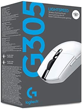 Logitech G305 LIGHTSPEED Wireless Gaming Mouse, HERO 12K Sensor, 12,000 DPI, Lightweight, 6 Programmable Buttons, 250h Battery Life, On-Board Memory, PC/Mac - White