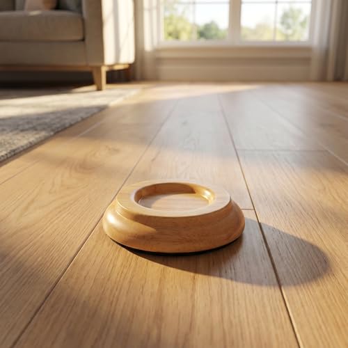 Protection sol en bois massif pour piano : coupelles rondes marron antivibrations haut de gamme - 7