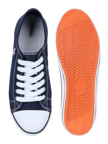 Image of Cantabil Casual Sneaker Shoes for Men l Lightweight & Comfortable with Cushioned Insole Canvas Upper Rubber Sole Lace-Up Closure