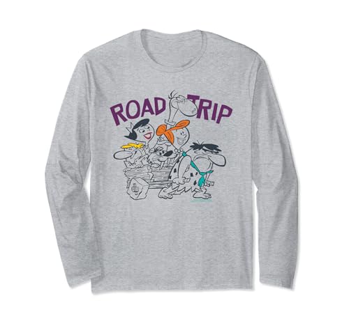The Flintstones Barney Fred Wilma Road Trip Long Sleeve T-Shirt