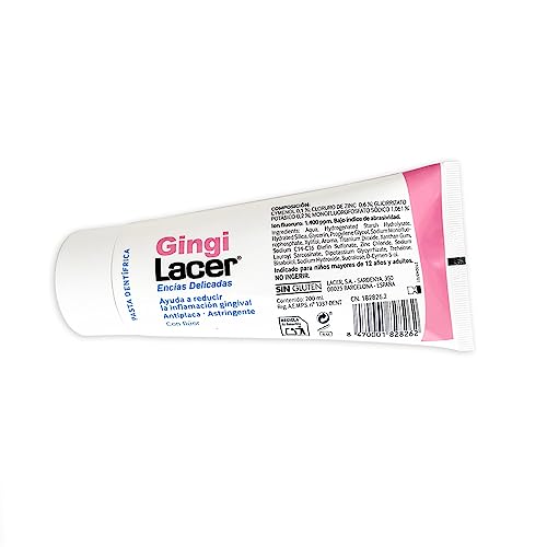 LACER GINGI - Pasta de Dientes 200 ml, Previene y Elimina la Placa Dental, Alivia Enfermedad Periododental, Reduce el Sangrado Gingival, Idónea para Pacientes Diabéticos