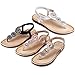 Chaoslook Bohemian Dress Sandals Womens Casual Flats Sandals Comfortable Ankle Strap Summer Boho Thong Sandals Gold Size 9
