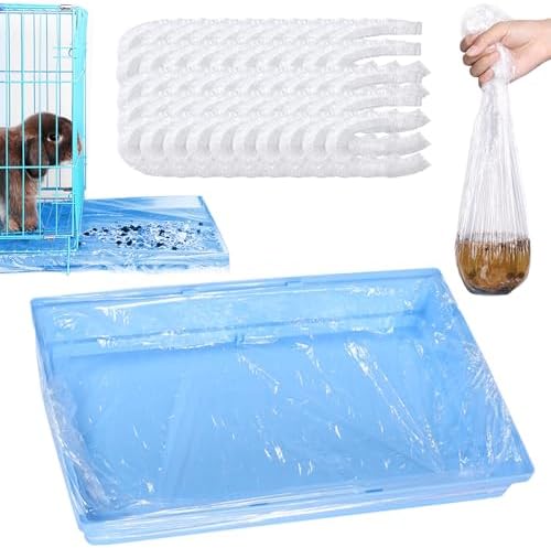 50pcs Plastic Disposable Rabbit Cage Liner, Clear Large Size 28x2...
