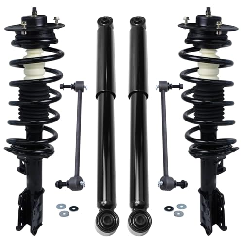 Image of Detroit Axle - 6pc Struts Shocks Kit for 2005-2006 Chevy Equinox 2006 Pontiac Torrent Complete 2 Front Struts with Coil Spring 2 Sway Bar Links 2 Rear Shock Absorbers Replacement Ready Assembly