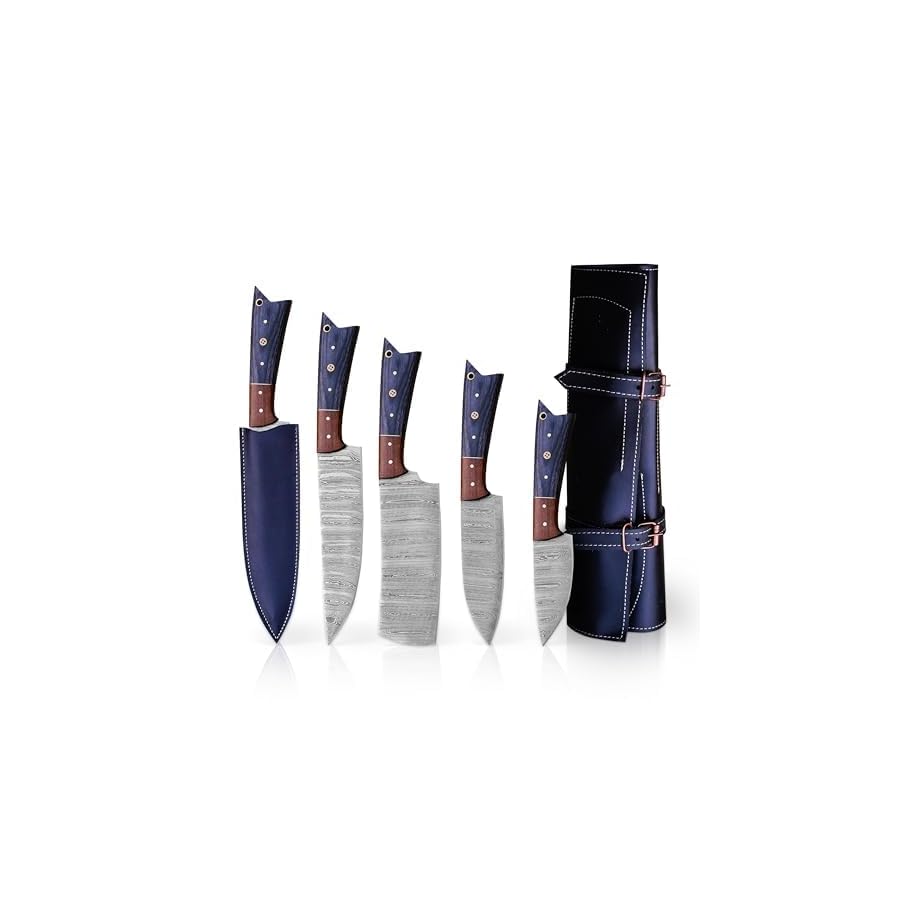 Chef-Knife-Set-5-Piece-Premium-Japanese-Steel-Damascus-Chef-Knife-Set-Perfect-for-Sushi-and-Cooking-with-Sharp-Edges-and-Tsunami-Wave-Pattern Chef Knife Set - 5 Piece Premium Japanese Steel Damascus Chef Knife Set, Perfect for Sushi and Cooking, with Sharp Edges and Tsunami Wave Pattern