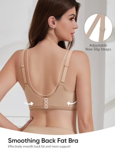 Image of Wireless Bras for Women No Underwire Seamless Buttery Bralettes Smoothing Women's Bras Full Coverage Shapedly Bra
