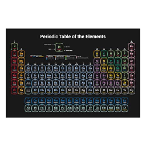 Tableau périodique affiche toile 50x70cm sans cadre art mural pour chambre d'enfant