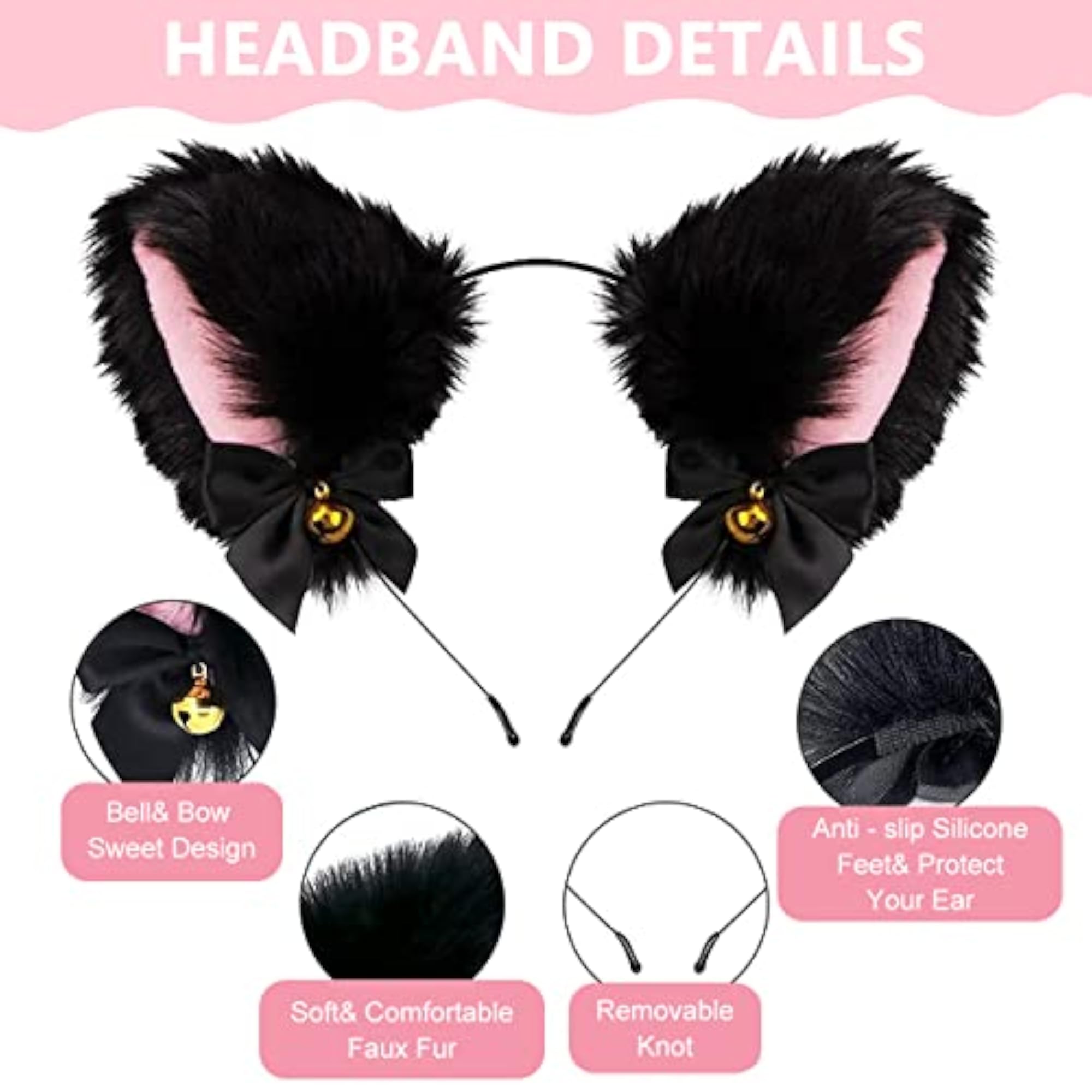 Cat Ears Hairband with Lace Choker Cosplay Set