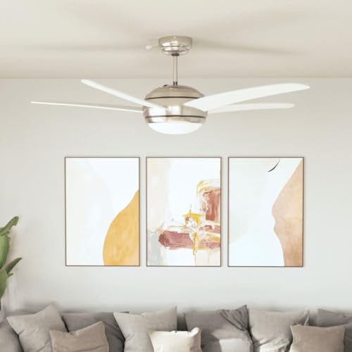 Genérico Ventilador de techo decorado con lámpara de 128 cm, color blanco, electrodomésticos, calefacción y aire acondicionado, ventiladores, ventiladores de techo,50538