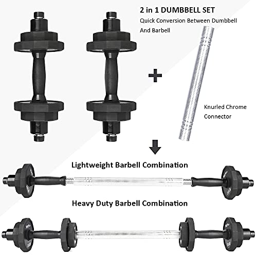 Kiss Gold Adjustable Dumbbell Set, 22 Lb Weights Dumbbells Sets, Free Weights Set For Women, Barbells Home Workout Equipment Fitness Exercise Strength Training Dumbellsweights Pair Home Gym For Men #TOP2